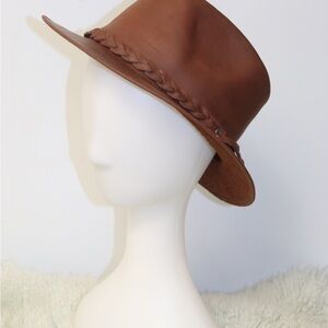 New Handmade Leather Water repellent Fedora Hats, 2.5 inches Brim.